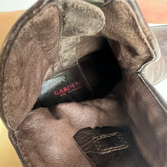 Gardenia Copenhagen Distressed Leather Cowboy Ankle Boots - Boho Chic sz 40 / 9 - Picture 13 of 13